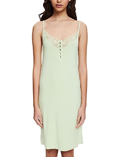ESPRIT Damska koszulka nocna z koronką Mo Nw Cve, Jasnozielony, 66