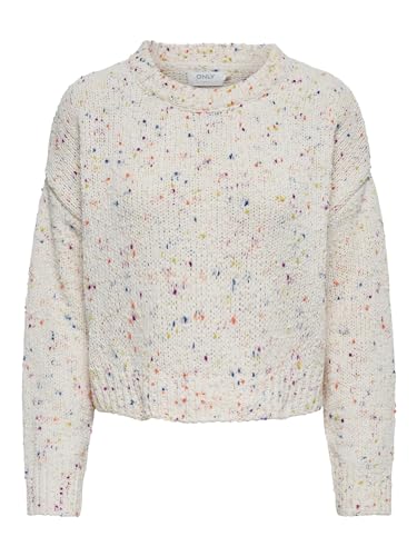 ONLY Onlgracie Ls O-Neck Bf KNT sweter damski, Cloud Dancer/Detail:multi Melange Dots, XL