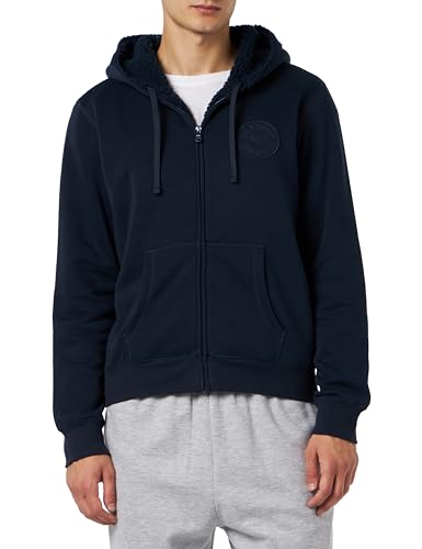 Emporio Armani Damska kurtka z kapturem Fuzzy Fleece Full Zip Jacket (2 sztuki), morski, XS