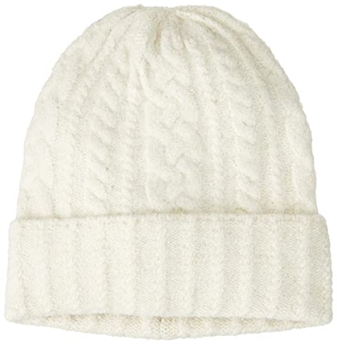 ONLY Women's ONLSALLY Life Cable Knit Beanieacc czapka, Cloud Dancer/detail:with Silver Lurex, ONE Size, Cloud Dancer/Szczegóły: WITH SILVER LUREX, jeden rozmiar