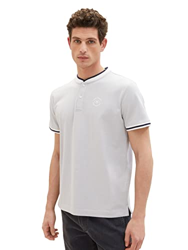 TOM TAILOR Męska koszulka polo 1036325, 31037-Grey Two Tone Pique, S, 31037 – Grey Two Tone Pique, S