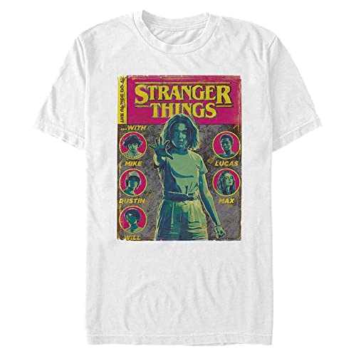 Stranger Things Koszulka męska Comic Cover Short Sleeve, biały, S