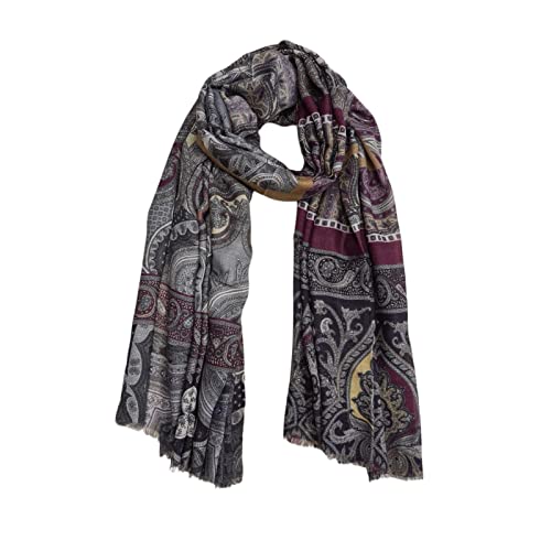 Marco Pascali Foulard Szalik męski, Szary/Fioletowy, 71x180