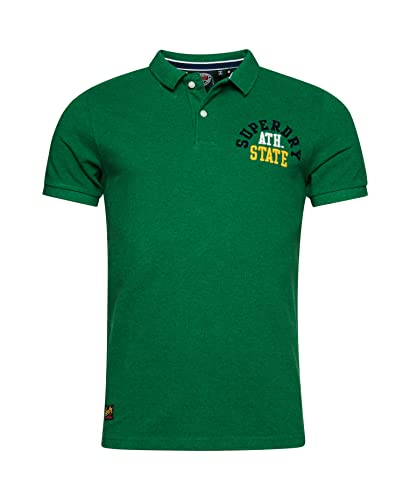 Superdry koszulka polo haftowana bluza męska, Field Green Marl, XL