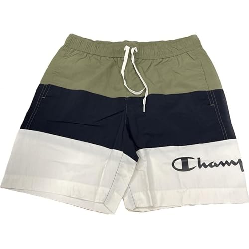Champion Męskie szorty plażowe Legacy AC Color Block kąpielówki, (Gunmetal zielony/granatowy/biały), L