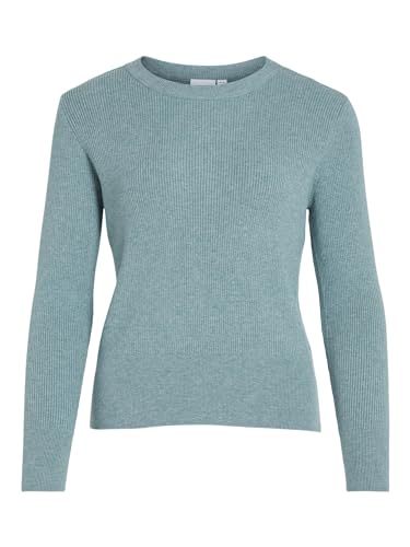 Vila Damski top z dzianiny z długim rękawem, Arctic/Szczegóły: melanż, S