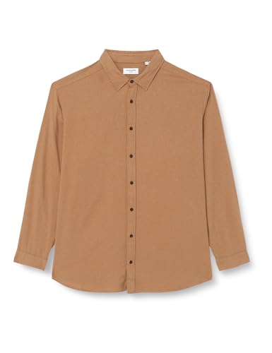 JACK&JONES PLUS Męska koszula Jjplain Fall Solid Shirt Ls Pls, Otter, 3XL