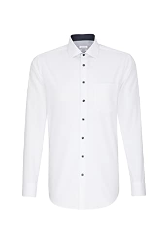 Seidensticker Męska koszula z długim rękawem Comfort Fit, biały, 41