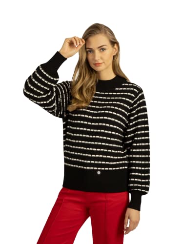ApartFashion Damski sweter oversize, czarno-kremowy, normalny
