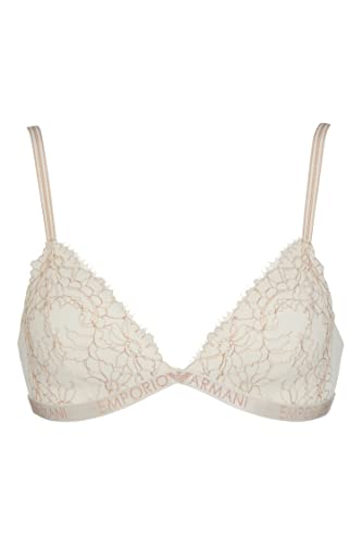 Emporio Armani Damski biustonosz z koronką, trójkątny, Pale Cream, XS