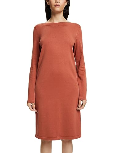 ESPRIT Sukienka z dekoltem w łódkę, Terracotta, XL