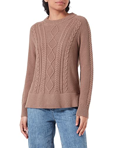 GANT Damski sweter D2. Cable z dekoltem w serek, MOLE Brown, L