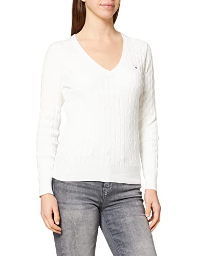 Gant Damski sweter z dzianiny z dekoltem w serek damski 113 skorupka jajka 14 (L), 113 skorupka jajka, L