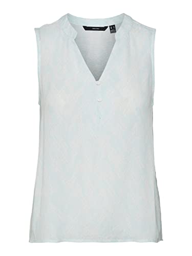 VERO MODA Women's VMCLAIRE MENNY SL WVN GA Top, Limpet Shell/AOP:Claire, M, Limpet Shell/Aop: claire, M