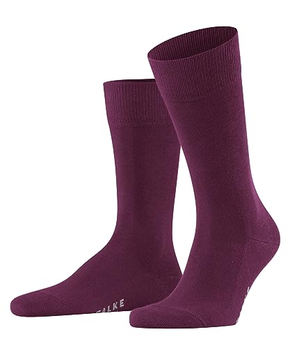 FALKE Mężczyźni Family M SO Zrównoważona Bawełna jednokolorowe 1 Para, Czerwony (Red Plum 8236), 43-46