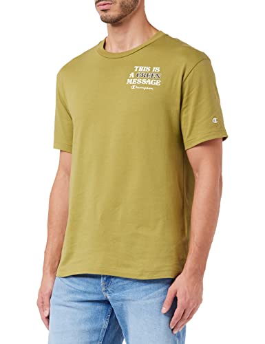 Champion Męski t-shirt Eco Future Graphic, Verde Oliva, M