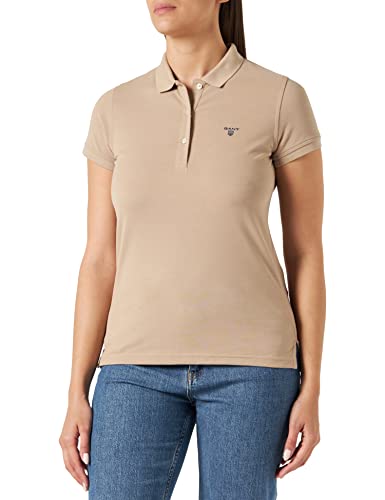 GANT Damska koszula polo Summer Pique Horn Beige, standardowa, Kóg beżowy, M