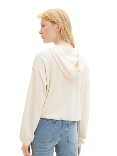 TOM TAILOR Denim Damska bluza z kapturem z długim rękawem, 10348-Gardenia White, L