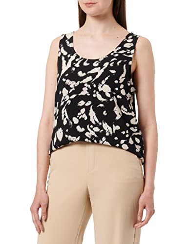 VERO MODA Top damski, Czarny (Black/Aop:cila), L