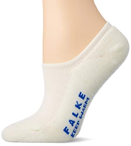 FALKE Kobiety Stopki Keep Warm W IN Wełna Merynosa niewidoczne jednokolorowe 1 Para, Biały (Off-White 2040), 35-36