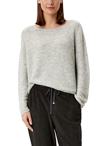 s.Oliver BLACK LABEL Sweter damski z długim rękawem, slim fit, szary, M