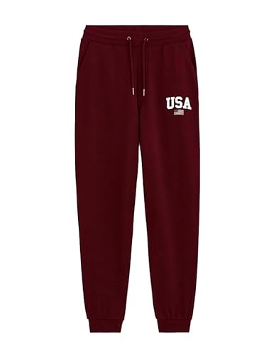 AMERICAN COLLEGE USA Damskie spodnie dresowe do biegania, czerwony burgund, 42