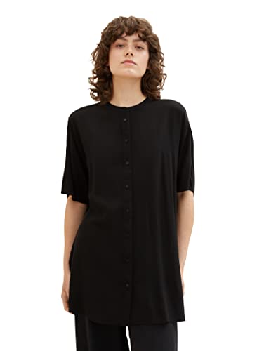 TOM TAILOR Bluzka damska z długim wzorem, 14482 – Deep Black, 36