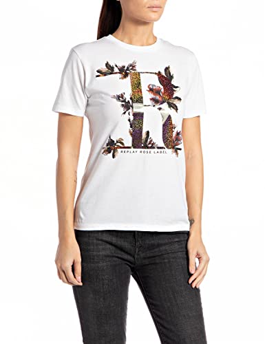 Replay T-shirt damski, 001 White, S