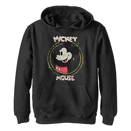 Disney Chłopięca bluza z kapturem Happy Mickey, czarna, czarny, L