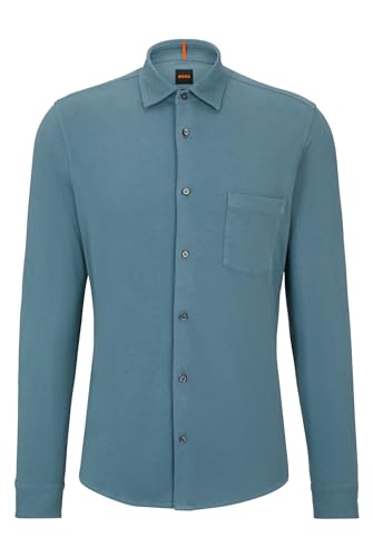 BOSS Mysoft męska koszula z bawełny dżersejowej, 2 sztuki, Open Green375, XL