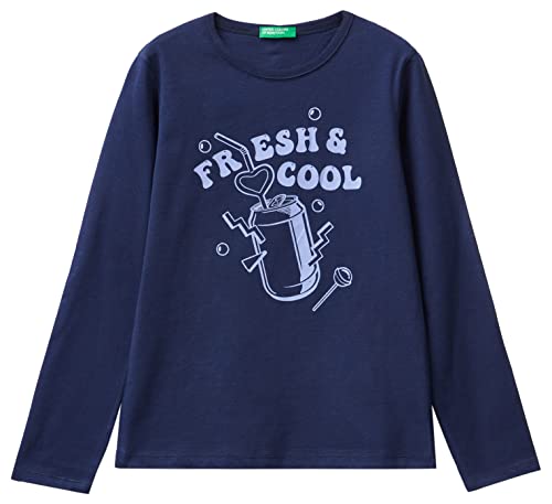 United Colors of Benetton Koszulka dziewczęca z krótkim rękawem, Blu 252, S