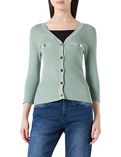 Morgan Damski sweter z rękawami ¾ FINE Gauge, Zielony, S