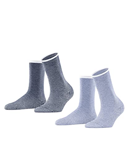 ESPRIT Kobiety Skarpety Allover Stripe 2-Pack W SO Organiczna Bawełna z wzorem 2 Pak, Wielokolorowy (Sortiment 0020), 39-42