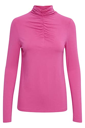 KAFFE Damska bluzka z długim rękawem z długim rękawem Slim Fit, Malina różowa, L