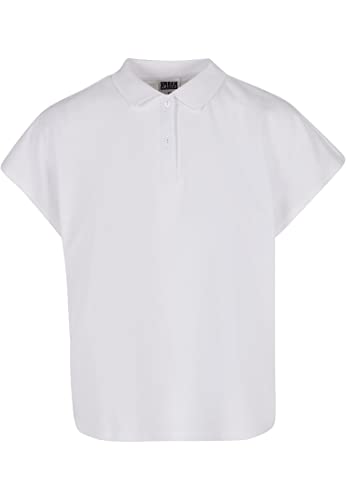 Urban Classics Ladies Oversized Extended Shoulder Polo Tee koszulka damska biała Basics, Streetwear, biały, XL