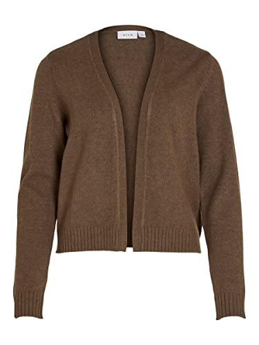 Vila Damska kurtka z dzianiny, krótka, otwarta, Krokodyl/szczegóły: ciemny melanż, XS