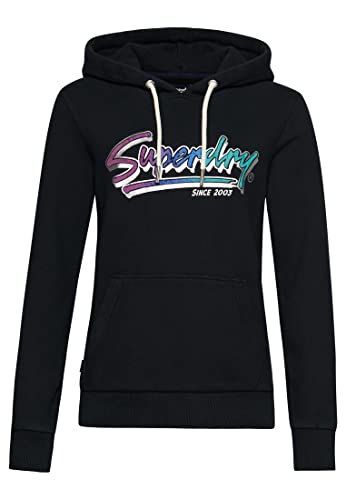 Superdry Vintage Downtown Script Hood Bluza damska, Jet Black, 36
