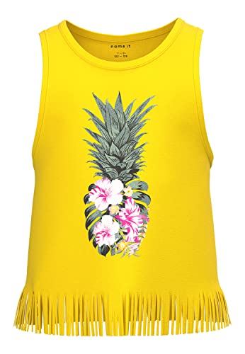 NAME IT Girl's NKFZAOLI Strap Box Top, Habanero Gold, 116, Habanero Gold, 116 cm
