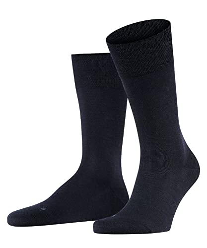 FALKE Mężczyźni Skarpety Sensitive Berlin M SO Bawełna Trwała Wełna Dziewicza bezuciskowe 1 Para, Niebieski (Dark Navy 6375), 39-42