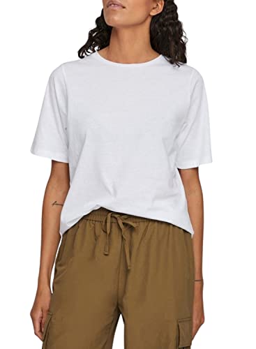 Vila Damska koszulka VIDREAMERS Boxy S/S TOP/SU-NOOS, Optical Snow, XL, Optical Snow, XL