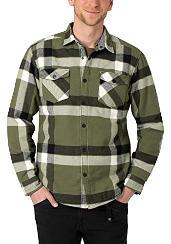 Timezone Męska koszula flanelowa, Olive Check, XL