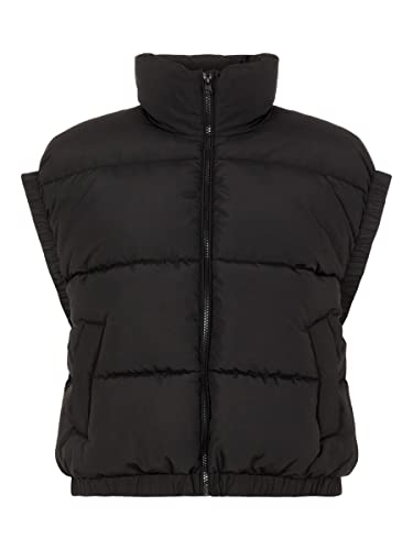 PIECES Damska kamizelka Pcellander Short Puffer Vest, czarny, L