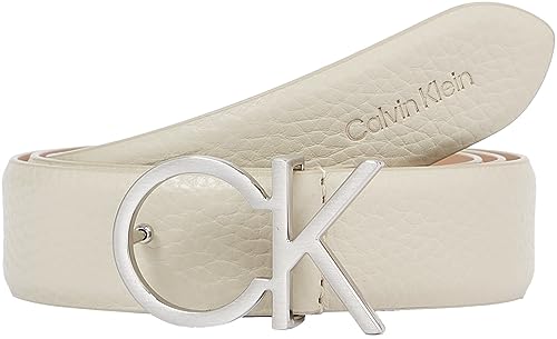 Calvin Klein Damski pasek z logo RE-Lock CK 30 mm PBl, Stoney Beige, 90, Kamienny beż