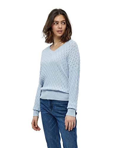 Peppercorn Sweter damski Rosalia dekolt w serek, Skyway Blue Melange, 48 Duże rozmiary