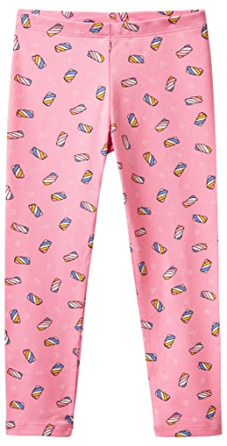 United Colors of Benetton Legginsy dziewczęce, Fantazyjna róża 67 C, 4 lat