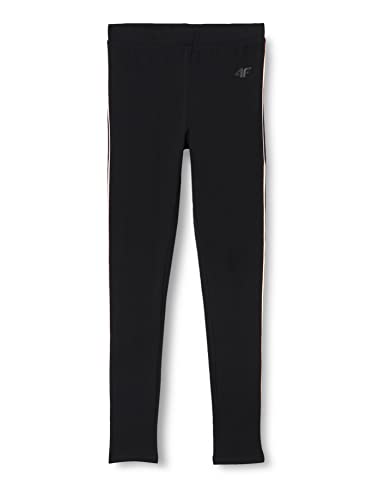 4F Dziewczęce dziewczęce legginsy Jleg004 Tights, głęboka czerń, 134 cm, głęboka czerń, 134 cm