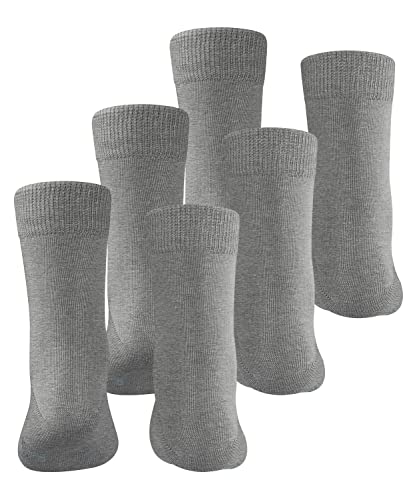 FALKE Uniseks - dzieci Skarpety Family 3-Pack K SO Zrównoważona Bawełna jednokolorowe 3 Pak, Szary (Light Grey 3400), 23-26 (2-3 lata)