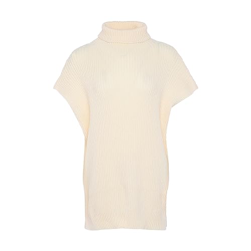 Blonda Damska kamizelka z golfem bez rękawów, dzianina, biała, rozmiar XL/XXL, biały (wollweiss), XL