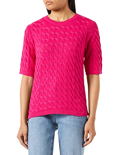 VICHAO O-Neck 2/4 Cable Knit TOP/SU-NOOS, różowy, XXL
