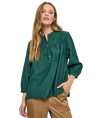 Minus Damska bluzka z rękawem Arielle 3/4, zielona dżungla, 16, Jungle Green, 42